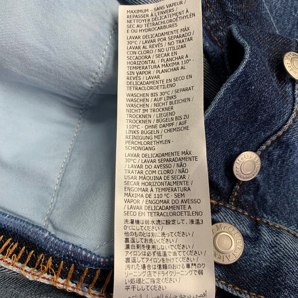 ALEXANDER MCQUEEN Size 36 Indigo Contrast Stitch Denim Button Fly Jeans - Picture 7 of 10